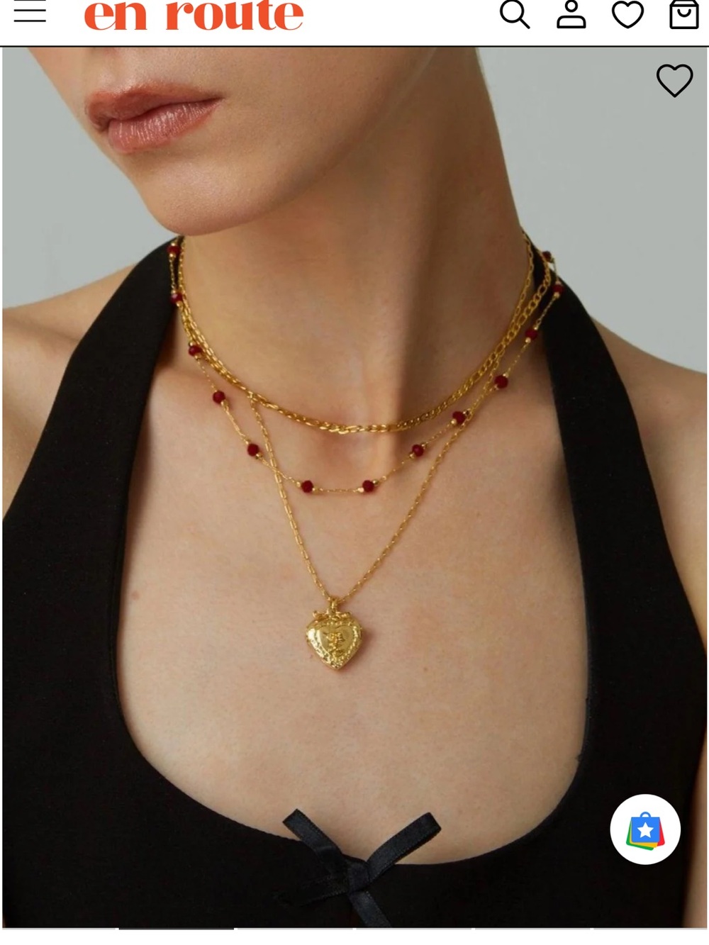 Brand New En Route Isabela Locket Necklace in Gold